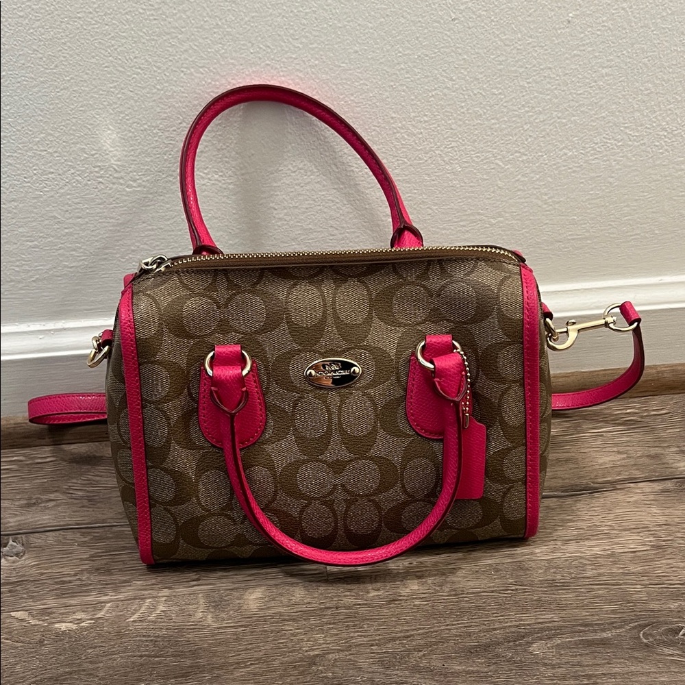 Coach Tan and Pink Satchel